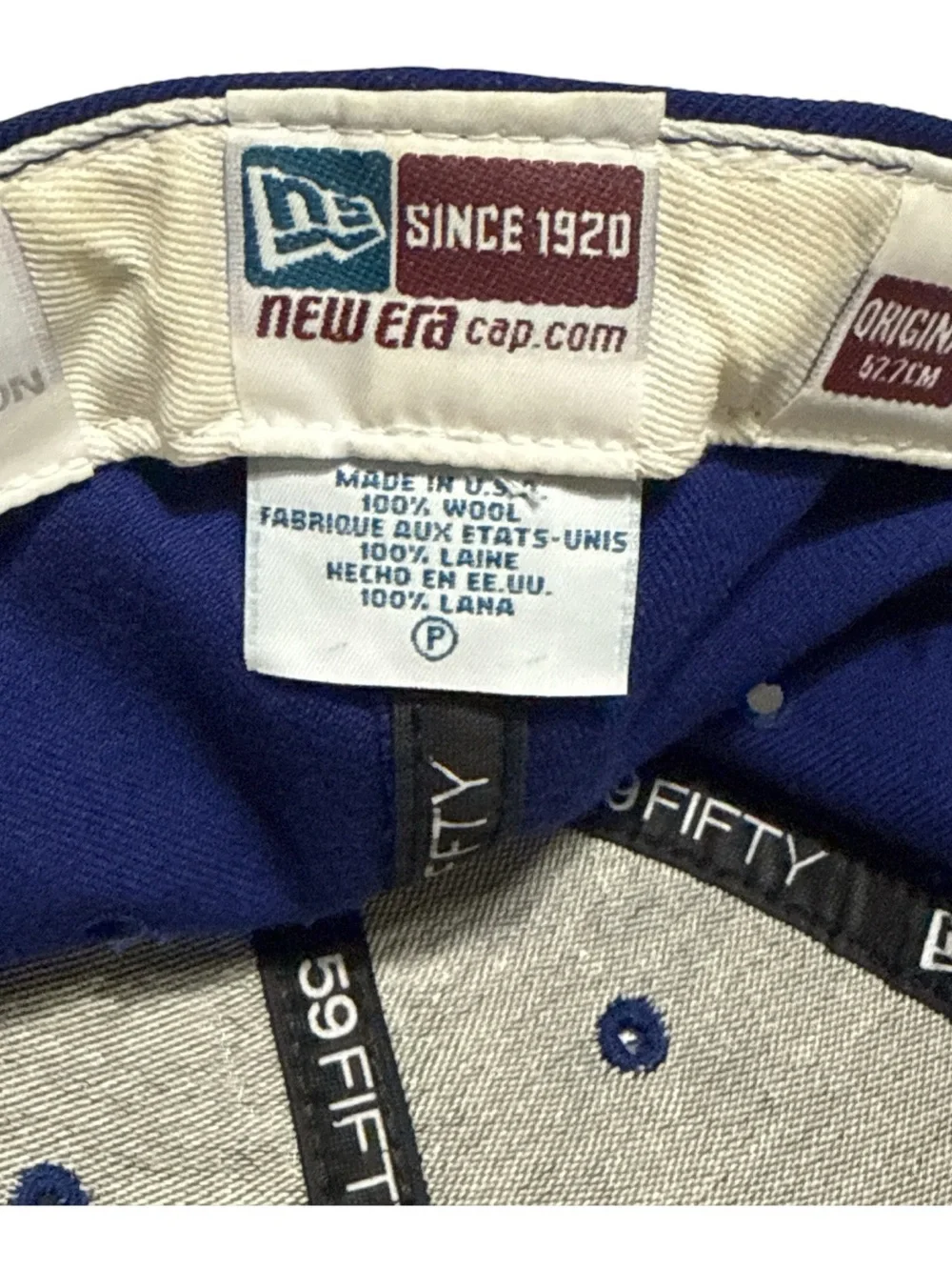 New Era Blue & Black Baseball Cap with White and Red 'T' Embroidery
